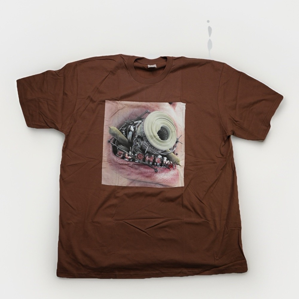 Supreme NWT Braces Tee‎ Brown Rare Size XXL FW22 100% Authentic Realism Print